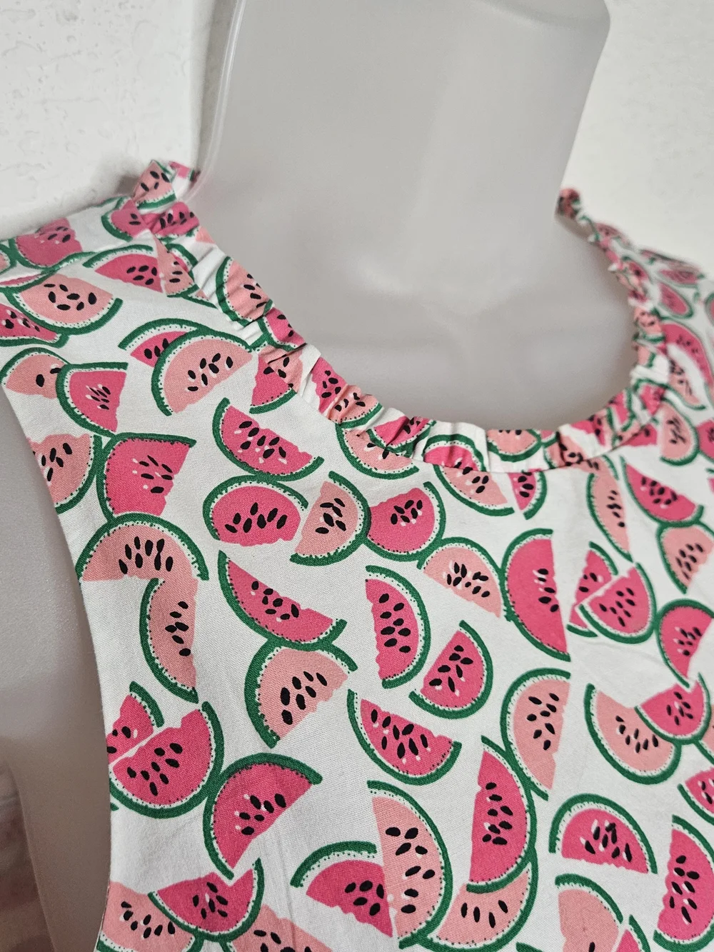 J.Crew Watermelon Print Tiered Mini Dress Size 4 Pink Sleeveless Cotton Blend